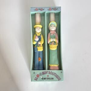 NEW Papel Bloomin Boutique Bunny Rabbit Candles 10” Taper Male Female Easter VTG